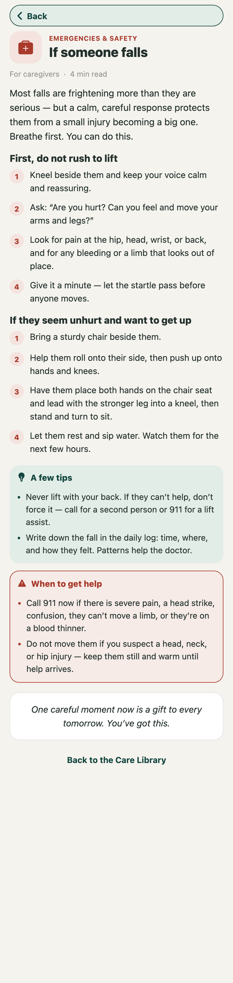 A step-by-step caregiving guide