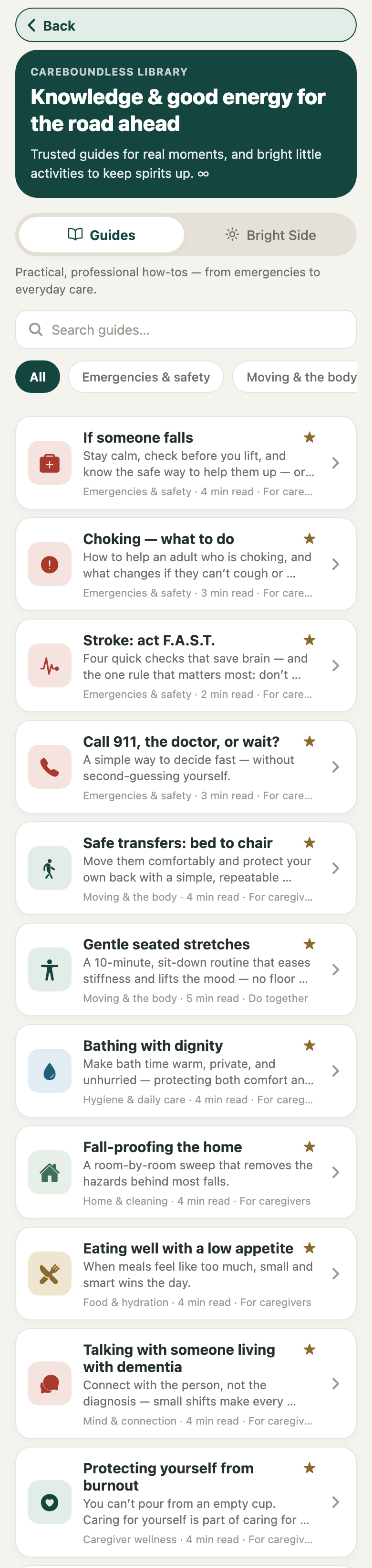 The Care Library of guides